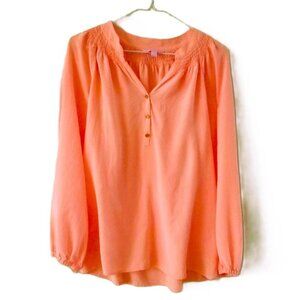 EUC Lilly Pulitzer Coral Silk Blouse